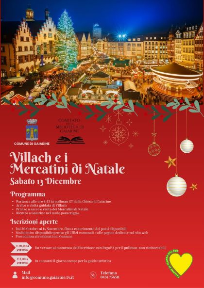 Gita a “Villach e i Mercatini di Natale” Gita a “Villach e i Mercatini di Natale”