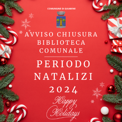 Chiusura biblioteca natale 2024