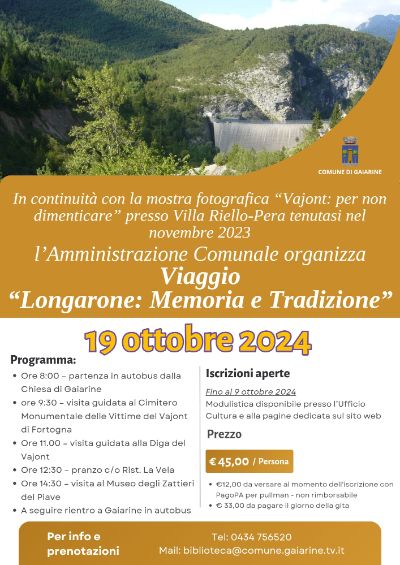 Viaggio a Longarone - 19 ottobre 2024